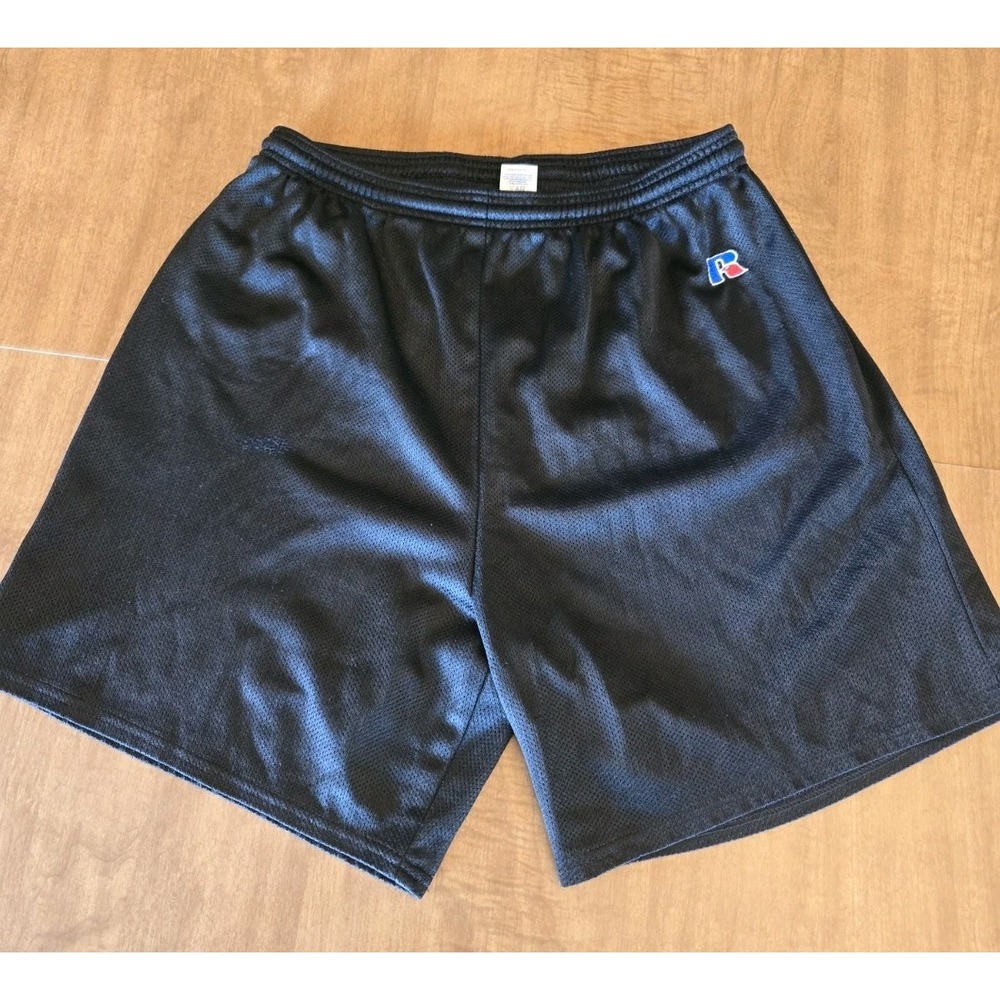 Vintage Russell Atheltic Shorts Mens Medium Black Mesh Basketball Logo 90s M